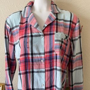 TOP ONLY! NWT Victoria’s Secret flannel pj top Size medium